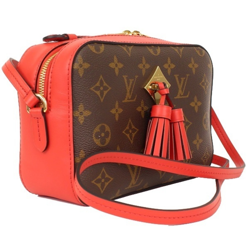 Louis Vuitton Monogram Coquelicot Shoulder Bag Brown Red